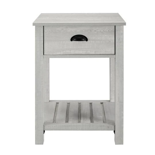 Walker Edison 18" 1-Drawer Country Side Table Stone Gray 6 Walker Edison 18" 1-Drawer Country Side Table Stone Gray - Image 4