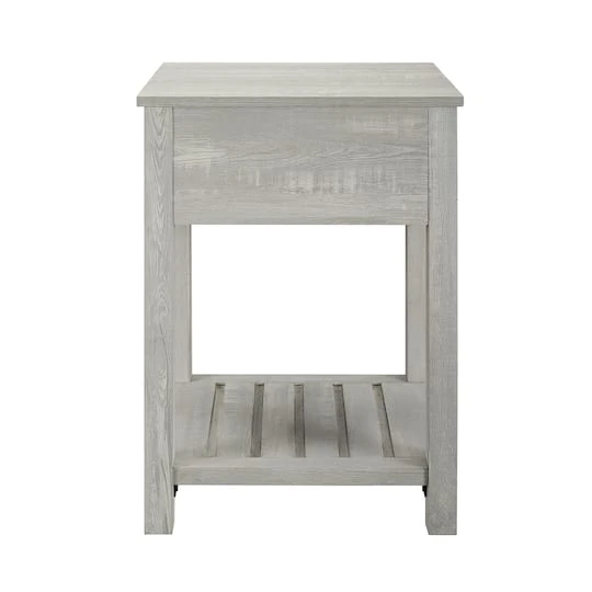 Walker Edison 18" 1-Drawer Country Side Table Stone Gray 9 Walker Edison 18" 1-Drawer Country Side Table Stone Gray - Image 7
