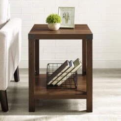 Walker Edison 22" Rustic Wood Side Table Dark Walnut 14 Walker Edison 22" Rustic Wood Side Table Dark Walnut -Michaels Decor Sale D374478S 4