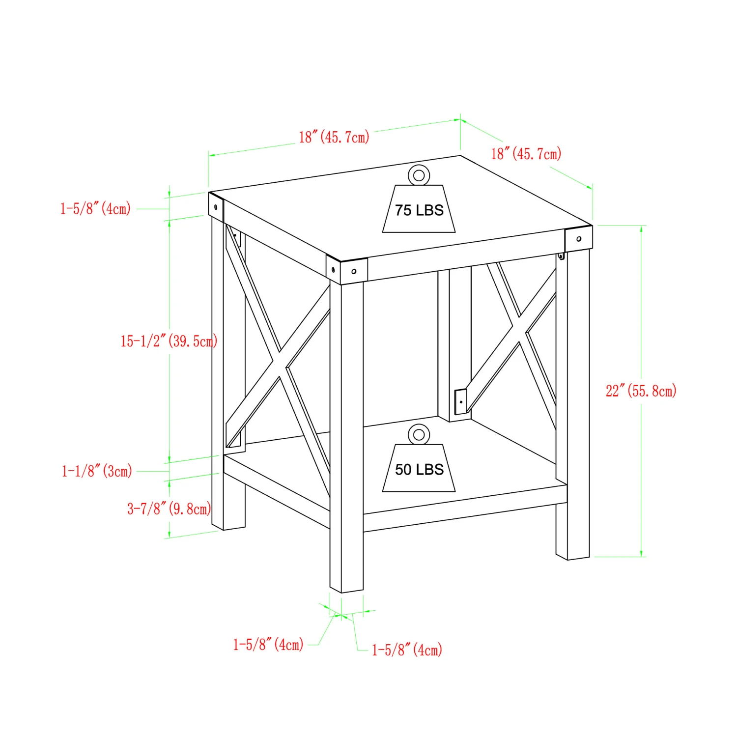 Walker Edison 22" Rustic Wood Side Table Dark Walnut 10 Walker Edison 22" Rustic Wood Side Table Dark Walnut - Image 8