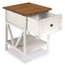 Walker Edison 19" 1-Drawer Wood Side Table Reclaimed Barnwood / White Wash -Michaels Decor Sale D374487S 5