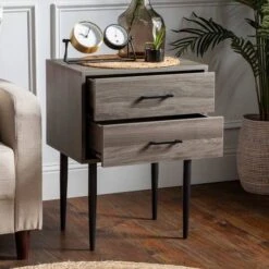 Walker Edison Slate Gray Modern Side Table -Michaels Decor Sale D374493S 4