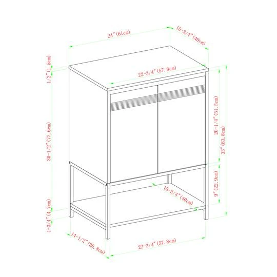 Walker Edison Dark Walnut/White 2 Door Accent Cabinet 10 Walker Edison Dark Walnut/White 2 Door Accent Cabinet - Image 8