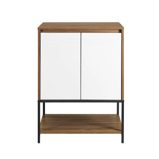 Walker Edison English Oak/White 2 Door Accent Cabinet 5 Walker Edison English Oak/White 2 Door Accent Cabinet - Image 3