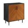 Walker Edison Black Modern Bookmatch Accent Cabinet -Michaels Decor Sale D374500S 1
