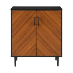 Walker Edison Black Modern Bookmatch Accent Cabinet -Michaels Decor Sale D374500S 2