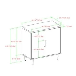 Walker Edison Dark Walnut/Navy Interior Modern Color Pop Accent Cabinet -Michaels Decor Sale D374507S 7