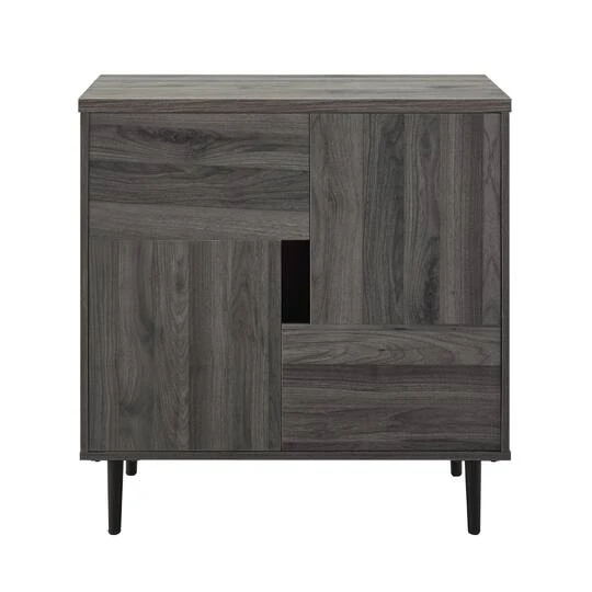 Walker Edison Slate Gray/Red Interior Modern Color Pop Accent Cabinet 7 Walker Edison Slate Gray/Red Interior Modern Color Pop Accent Cabinet - Image 5
