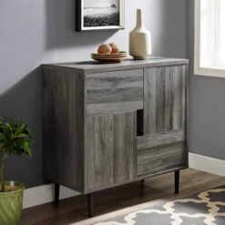 Walker Edison Slate Gray/Red Interior Modern Color Pop Accent Cabinet 13 Walker Edison Slate Gray/Red Interior Modern Color Pop Accent Cabinet -Michaels Decor Sale D374508S 4