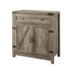 Walker Edison Gray Wash Farmhouse Barn Door Accent Cabinet