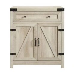 Walker Edison White Oak Farmhouse Barn Door Accent Cabinet -Michaels Decor Sale D374513S 2