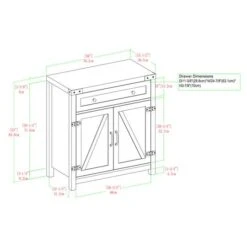 Walker Edison White Oak Farmhouse Barn Door Accent Cabinet -Michaels Decor Sale D374513S 7