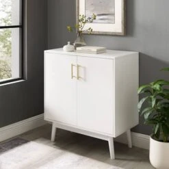 Walker Edison White Mid-Century Modern Accent Cabinet -Michaels Decor Sale D374516S 4