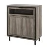 Walker Edison Gray Wash Mesh Metal Accent Cabinet