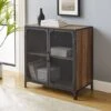 Walker Edison 30" Reclaimed Barnwood Industrial Mesh Metal Door Accent Cabinet -Michaels Decor Sale D374530S 1