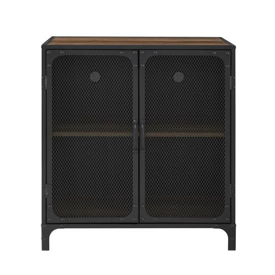Walker Edison 30" Reclaimed Barnwood Industrial Mesh Metal Door Accent Cabinet 8 Walker Edison 30" Reclaimed Barnwood Industrial Mesh Metal Door Accent Cabinet - Image 6