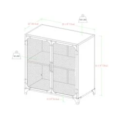 Walker Edison 30" Grey Wash Industrial Mesh Metal Door Accent Cabinet -Michaels Decor Sale D374532S 9