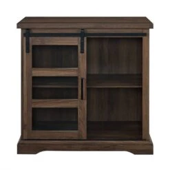 Walker Edison 32" Dark Walnut Sliding Glass Door Modern Accent Cabinet 10 Walker Edison 32" Dark Walnut Sliding Glass Door Modern Accent Cabinet -Michaels Decor Sale D374533S 2