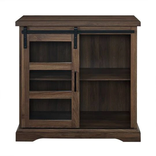 Walker Edison 32" Dark Walnut Sliding Glass Door Modern Accent Cabinet 5 Walker Edison 32" Dark Walnut Sliding Glass Door Modern Accent Cabinet - Image 3