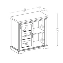 Walker Edison 32" Dark Walnut Sliding Glass Door Modern Accent Cabinet 13 Walker Edison 32" Dark Walnut Sliding Glass Door Modern Accent Cabinet -Michaels Decor Sale D374533S 5