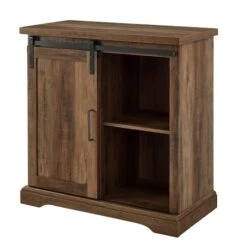 Walker Edison 32" Reclaimed Barnwood Sliding Grooved Door Modern Accent Cabinet -Michaels Decor Sale D374536S 7