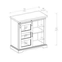 Walker Edison 32" Solid White Sliding Glass Door Modern Accent Cabinet -Michaels Decor Sale D374537S 6