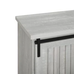 Walker Edison 32" Stone Grey Sliding Grooved Door Modern Accent Cabinet -Michaels Decor Sale D374538S 5