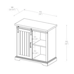 Walker Edison 32" Stone Grey Sliding Grooved Door Modern Accent Cabinet -Michaels Decor Sale D374538S 6