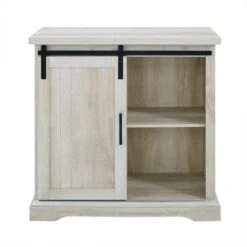 Walker Edison Edison Walker 32" White Oak Sliding Grooved Door Modern Accent Cabinet -Michaels Decor Sale D374539S 2