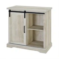 Walker Edison Edison Walker 32" White Oak Sliding Grooved Door Modern Accent Cabinet -Michaels Decor Sale D374539S 4