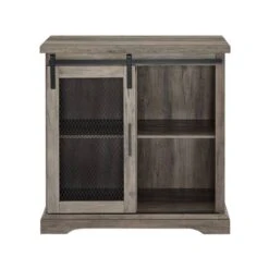 Walker Edison Edison Walker 32" Grey Wash Sliding Mesh Metal Door Accent Cabinet -Michaels Decor Sale D374540S 5