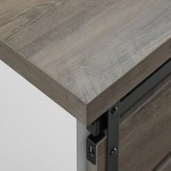 Walker Edison Edison Walker 32" Solid White & Grey Wash Two-Tone Sliding Slat Door Accent Cabinet -Michaels Decor Sale D374541S 5