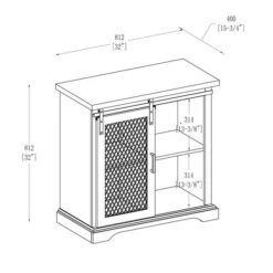 Walker Edison 32" Dark Walnut Sliding Mesh Metal Door Accent Cabinet -Michaels Decor Sale D374542S 6