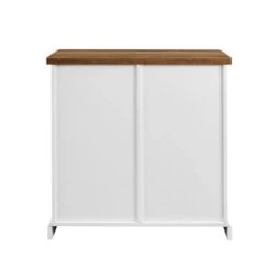 Walker Edison 32" Solid White & Reclaimed Wood Two-Tone Sliding Slat Door Accent Cabinet -Michaels Decor Sale D374543S 7