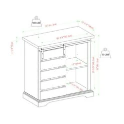 Walker Edison 32" Solid White & Reclaimed Wood Two-Tone Sliding Slat Door Accent Cabinet -Michaels Decor Sale D374543S 8