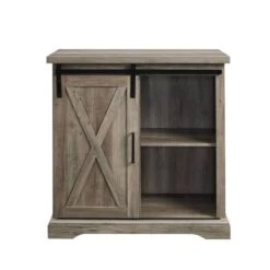 Walker Edison 32" Grey Wash Sliding Barn Door Farmhouse Accent Cabinet -Michaels Decor Sale D374544S 5