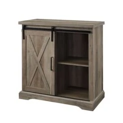 Walker Edison 32" Grey Wash Sliding Barn Door Farmhouse Accent Cabinet -Michaels Decor Sale D374544S 7