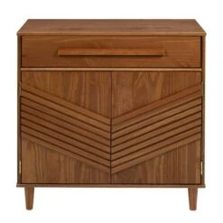Walker Edison 32" Caramel Chevron Wood Detail Accent Cabinet -Michaels Decor Sale D374549S 2
