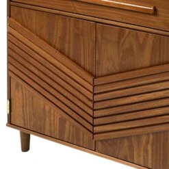Walker Edison 32" Caramel Chevron Wood Detail Accent Cabinet -Michaels Decor Sale D374549S 6