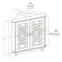 Walker Edison 30" Grey Fretwork Corner Accent Cabinet -Michaels Decor Sale D374551S 7