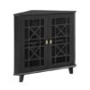 Walker Edison 30" Black Fretwork Corner Accent Cabinet