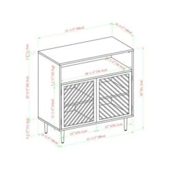 Walker Edison 32" Reclaimed Barnwood Modern Slanted Metal Door Accent Cabinet -Michaels Decor Sale D374557S 8