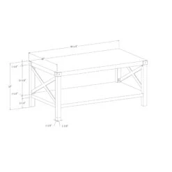 Walker Edison White Oak & Bronze Metal X Rustic Wood Coffee Table -Michaels Decor Sale D374564S 6