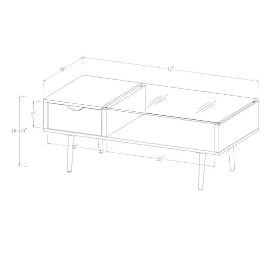 Walker Edison Dark Walnut Mid Century Modern Wood & Glass Coffee Table 10 Walker Edison Dark Walnut Mid Century Modern Wood & Glass Coffee Table - Image 8