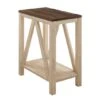Walker Edison Dark Walnut & White Oak Narrow A-Frame Side Table -Michaels Decor Sale D374598S 1