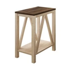 Walker Edison Dark Walnut & White Oak Narrow A-Frame Side Table -Michaels Decor Sale D374598S 5