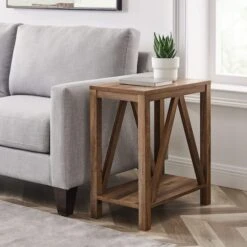 Walker Edison Reclaimed Barnwood Narrow A-Frame Side Table 12 Walker Edison Reclaimed Barnwood Narrow A-Frame Side Table -Michaels Decor Sale D374599S 1