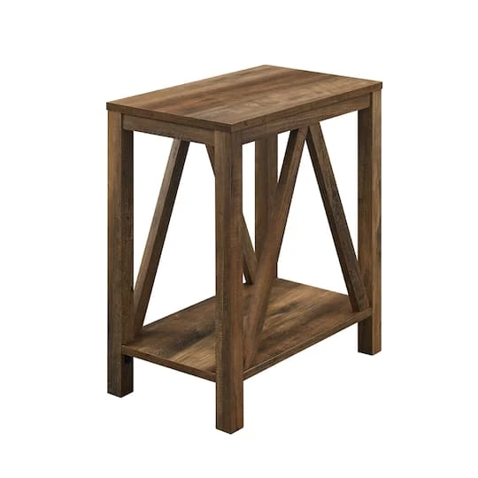 Walker Edison Reclaimed Barnwood Narrow A-Frame Side Table 6 Walker Edison Reclaimed Barnwood Narrow A-Frame Side Table - Image 4