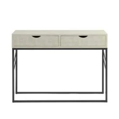 Walker Edison Off White 2-Drawer Faux Shagreen Entry Table -Michaels Decor Sale D374606S 2