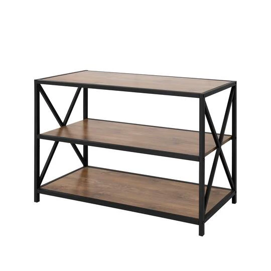 Walker Edison Barnwood X-Frame Industrial Wood Bookshelf 7 Walker Edison Barnwood X-Frame Industrial Wood Bookshelf - Image 5